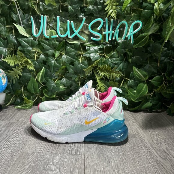 Nike Air Max 270  White University Fuchsia Shoes Women's Size 9 CJ0568-100 - Picture 4 of 10